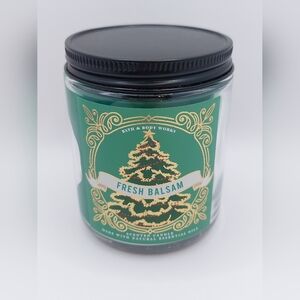 Bath & Body Works FRESH BALSAM Single Wick Candle 7 oz White Barn Essential Oils